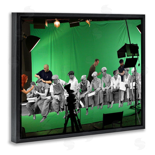 Stupell Industries Barry Kite | Green Movie Set Vintage Monochrome People Collage Wall Art