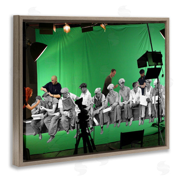 Stupell Industries Barry Kite | Green Movie Set Vintage Monochrome People Collage Wall Art