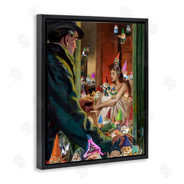 Stupell Industries Barry Kite | Traditional Painting People Humorous Vivid Garden Gnomes Wall Art