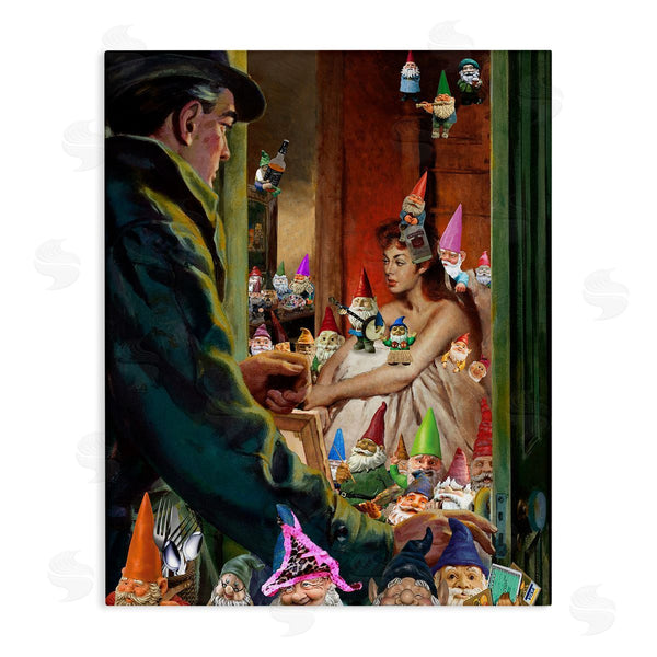 stupell industries Barry Kite | Traditional Painting People Humorous Vivid Garden Gnomes Wall Art