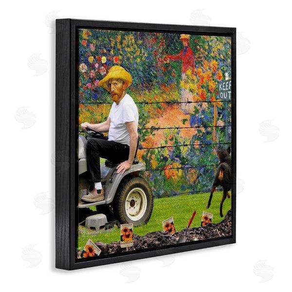 Stupell Industries Barry Kite | Van Gogh Gardening Flowers Farmer Dog Collage Wall Art