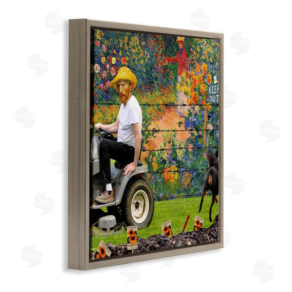 Stupell Industries Barry Kite | Van Gogh Gardening Flowers Farmer Dog Collage Wall Art