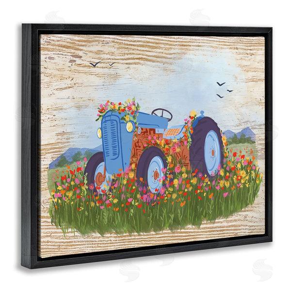 Stupell Industries Be Ni La | Farmhouse Tractor Floral Blooms Wall Art