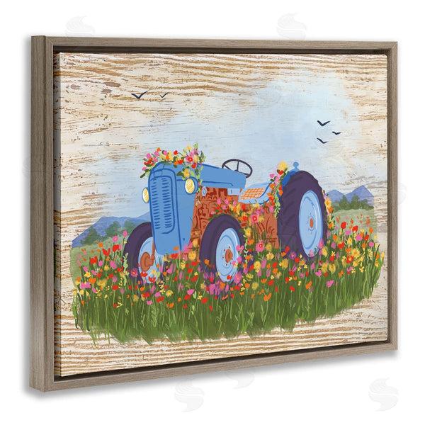 Stupell Industries Be Ni La | Farmhouse Tractor Floral Blooms Wall Art