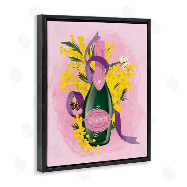 Stupell Industries Be Ni La | Floral Champagne Bottle
