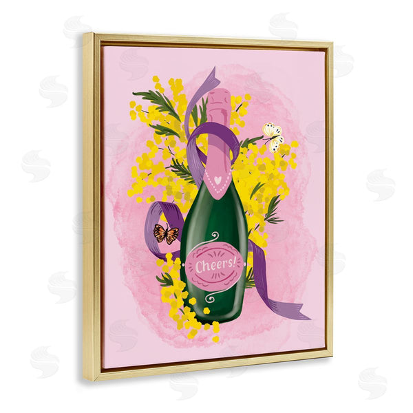 Stupell Industries Be Ni La | Floral Champagne Bottle