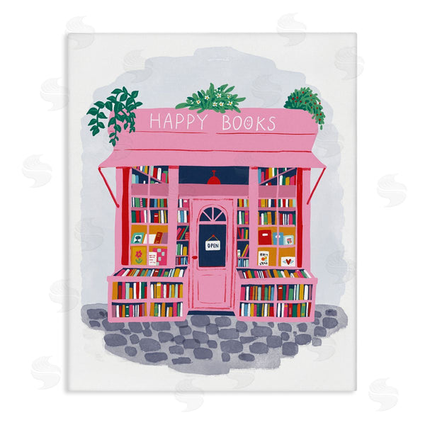 stupell industries Be Ni La | Pink Bookstore Shop Front