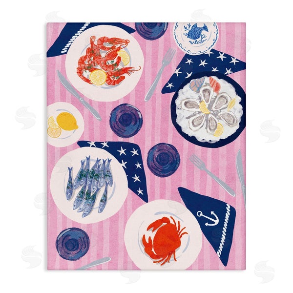 stupell industries Be Ni La | Seafood Plates Table Wall Art