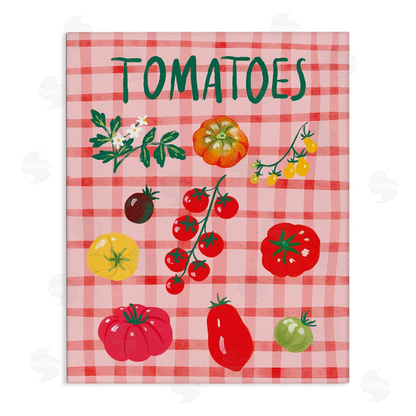 stupell industries Be Ni La | Various Tomatoes on Plaid Wall Art