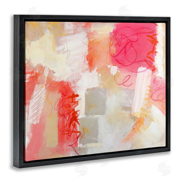 Stupell Industries Beau Wild | Vivid Pink Geometric Shapes Scribble Doodle Lines Wall Art