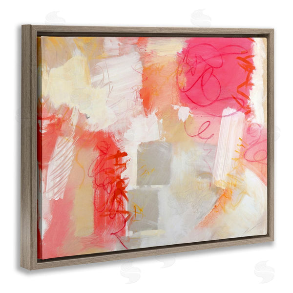 Stupell Industries Beau Wild | Vivid Pink Geometric Shapes Scribble Doodle Lines Wall Art