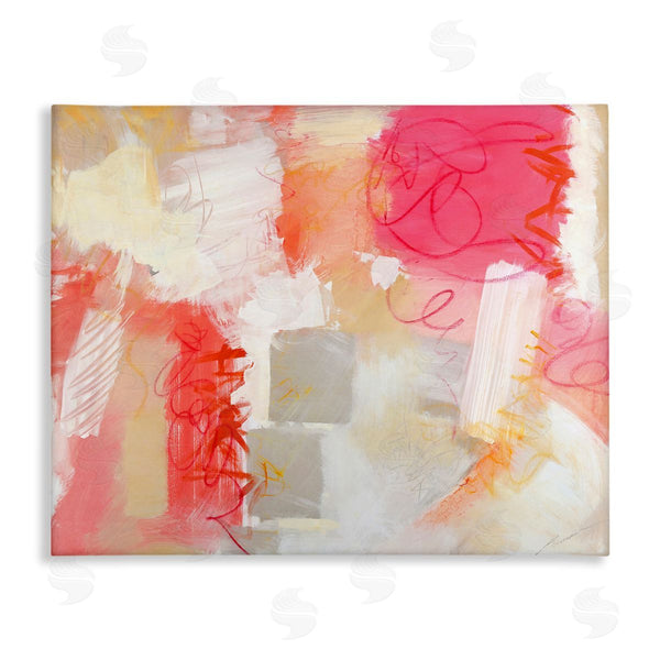 stupell industries Beau Wild | Vivid Pink Geometric Shapes Scribble Doodle Lines Wall Art