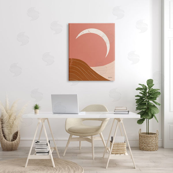 Stupell Industries Becky Thorns | Desert Crescent Moon Abstract Mountains Terracotta Landscape Wall Art