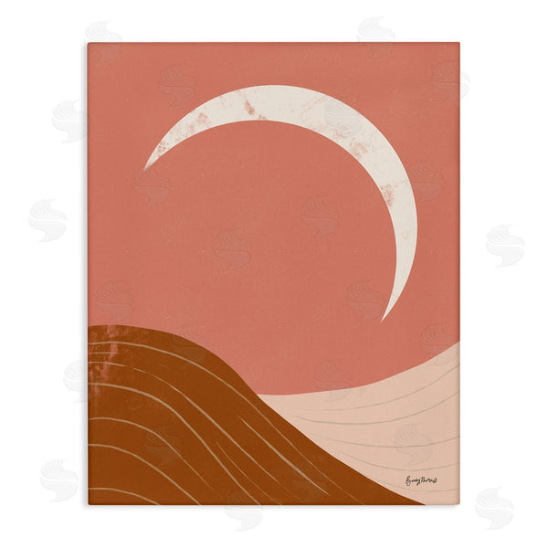 stupell industries Becky Thorns | Desert Crescent Moon Abstract Mountains Terracotta Landscape Wall Art