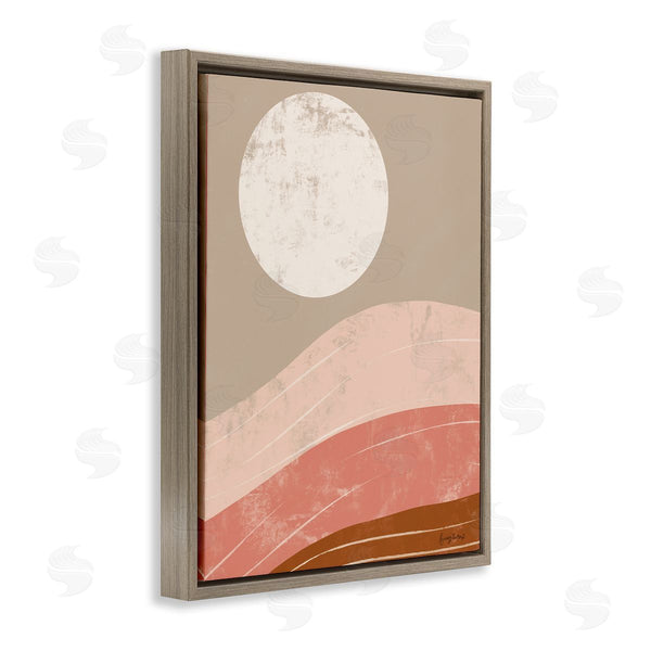 Stupell Industries Becky Thorns | Desert Sun Over Abstract Mountain Landscape Terracotta Brown Wall Art