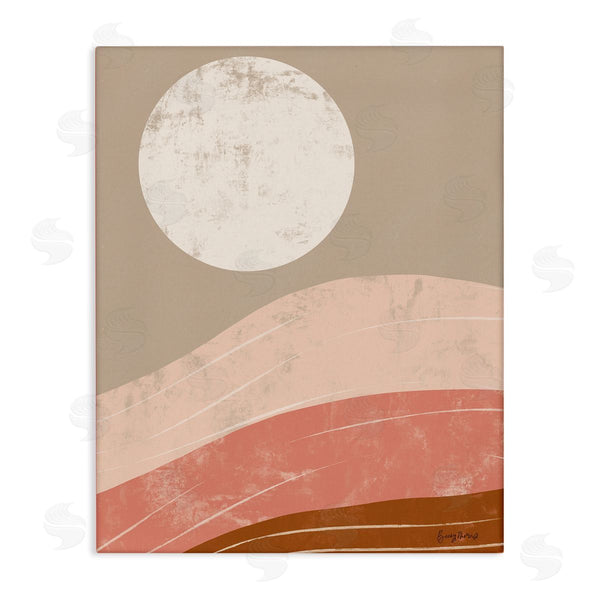 stupell industries Becky Thorns | Desert Sun over Abstract Mountain Landscape Terracotta Brown Wall Art