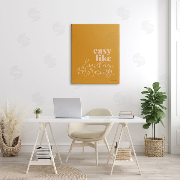 Stupell Industries Becky Thorns | Easy Like Sunday Morning Phrase Minimal Orange Pink Wall Art