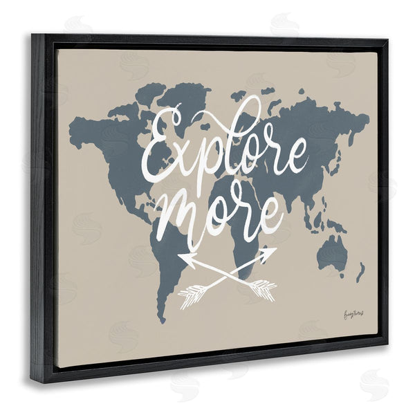 Stupell Industries Becky Thorns | Explore More Sentiment Crossed Arrows World Map Wall Art
