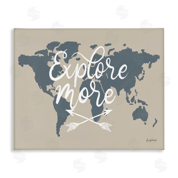 stupell industries Becky Thorns | Explore More Sentiment Crossed Arrows World Map Wall Art