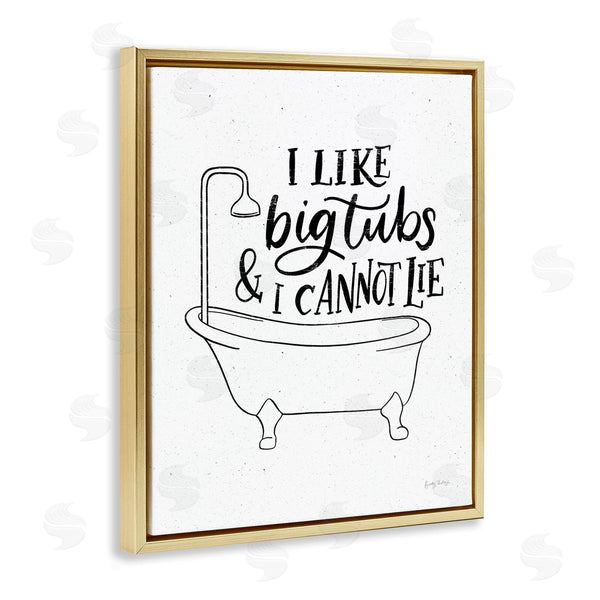 Stupell Industries Becky Thorns | I Like Big Tubs Bathroom Funny