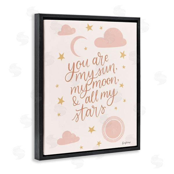 Stupell Industries Becky Thorns | My Sun Moon And Stars Children's Pink Sky Wall Art