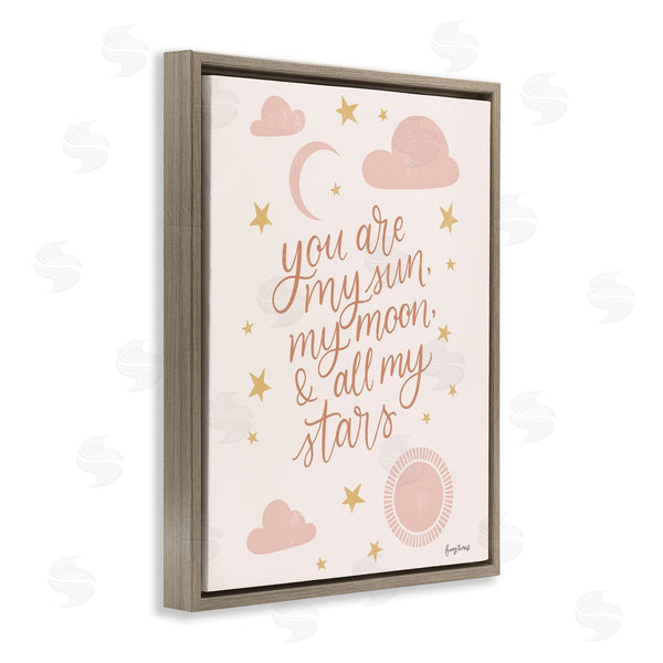 Stupell Industries Becky Thorns | My Sun Moon And Stars Children's Pink Sky Wall Art