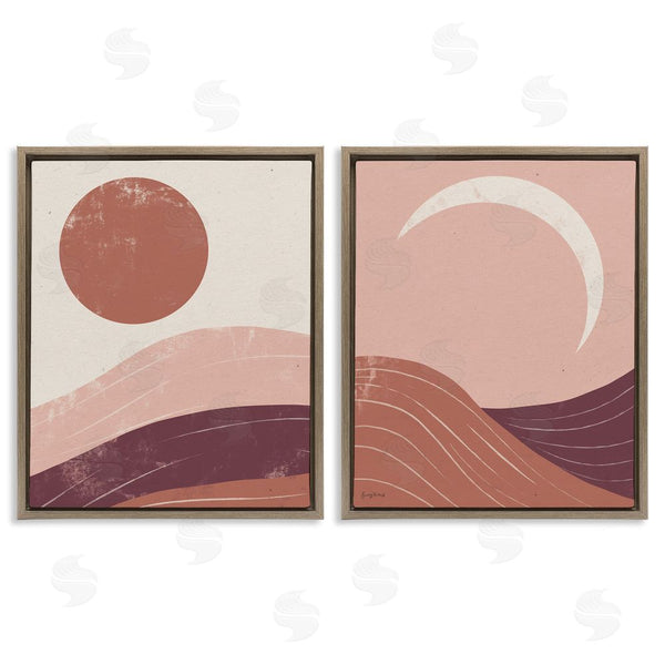 Stupell Industries Becky Thorns | Sun And Moon Sunrise Sunset Desert Collage Wall Art