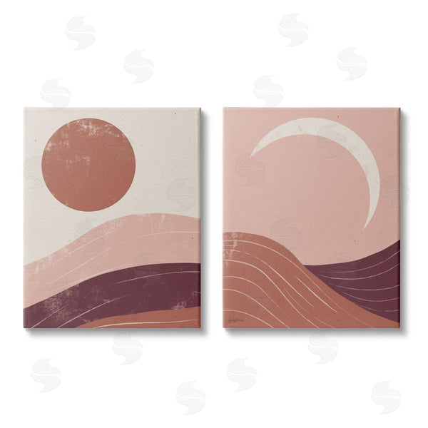 stupell industries Becky Thorns | Sun And Moon Sunrise Sunset Desert Collage Wall Art