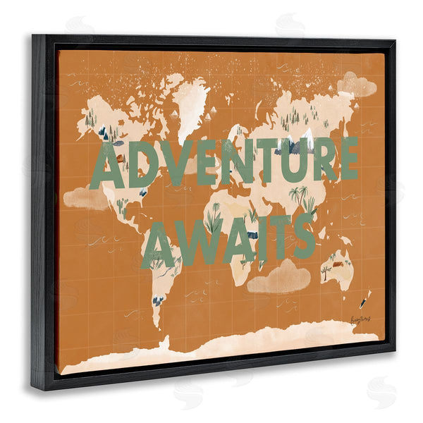 Stupell Industries Becky Thorns | Tropical World Map Adventure Awaits Wall Art