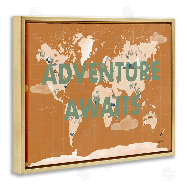 Stupell Industries Becky Thorns | Tropical World Map Adventure Awaits Wall Art
