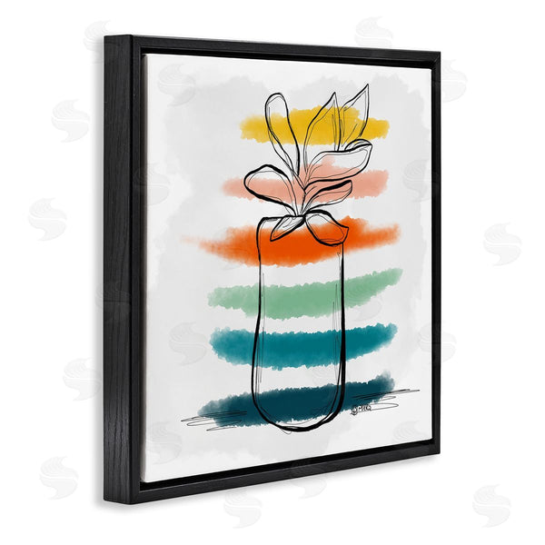 Stupell Industries Beki Marquardt | Plant With Color Streaks