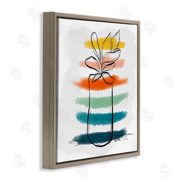 Stupell Industries Beki Marquardt | Plant With Color Streaks