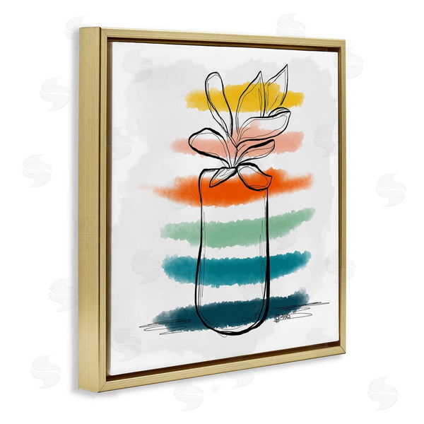 Stupell Industries Beki Marquardt | Plant With Color Streaks