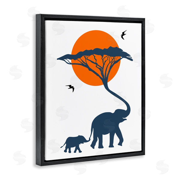 Stupell Industries Bellassai Art | African Safari Elephant Family Wall Art