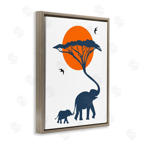 Stupell Industries Bellassai Art | African Safari Elephant Family Wall Art