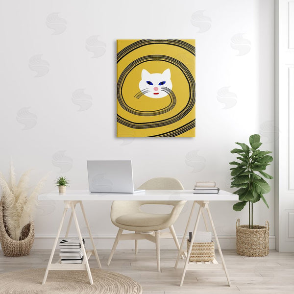 Stupell Industries Bellassai Art | Cat Whiskers Meow Over Yellow Wall Art