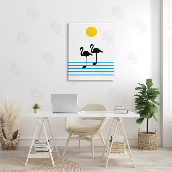 Stupell Industries Bellassai Art | Flamingo Silhouette Music Chart Wall Art