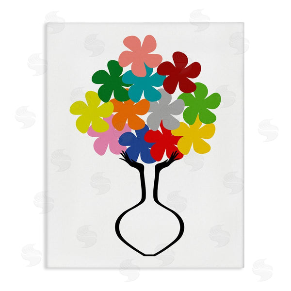 stupell industries Bellassai Art | Hands Holding Retro Florals Wall Art