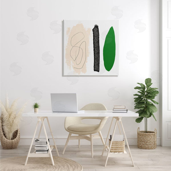 Stupell Industries Bellassai Art | Modern Abstract Nature Study Shape Collage Green Beige Wall Art