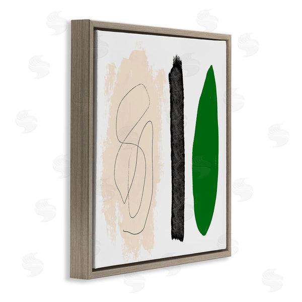 Stupell Industries Bellassai Art | Modern Abstract Nature Study Shape Collage Green Beige Wall Art