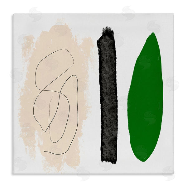 stupell industries Bellassai Art | Modern Abstract Nature Study Shape Collage Green Beige Wall Art