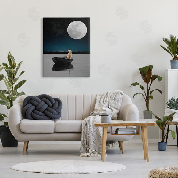 Stupell Industries Bellassai Art | Orange Cat In Night Rowboat Wall Art