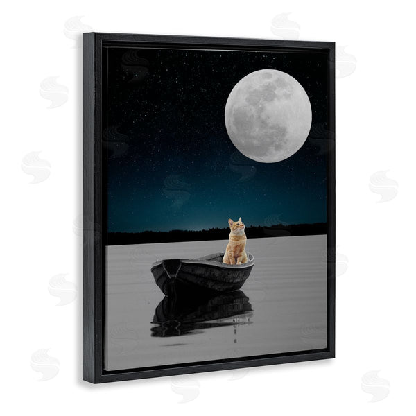 Stupell Industries Bellassai Art | Orange Cat In Night Rowboat Wall Art