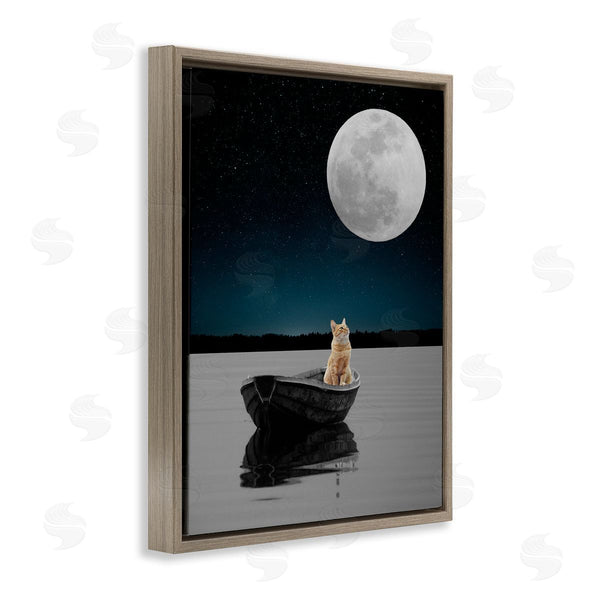 Stupell Industries Bellassai Art | Orange Cat In Night Rowboat Wall Art