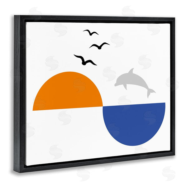 Stupell Industries Bellassai Art | Sunset Balance Dolphin Jump Wall Art