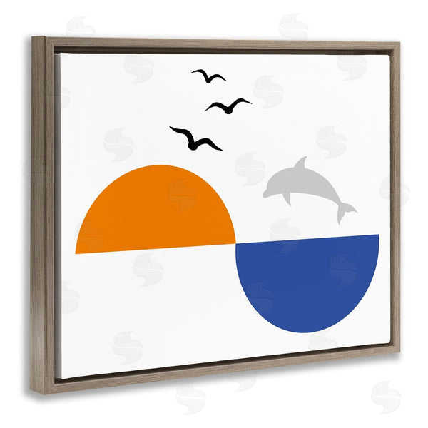 Stupell Industries Bellassai Art | Sunset Balance Dolphin Jump Wall Art
