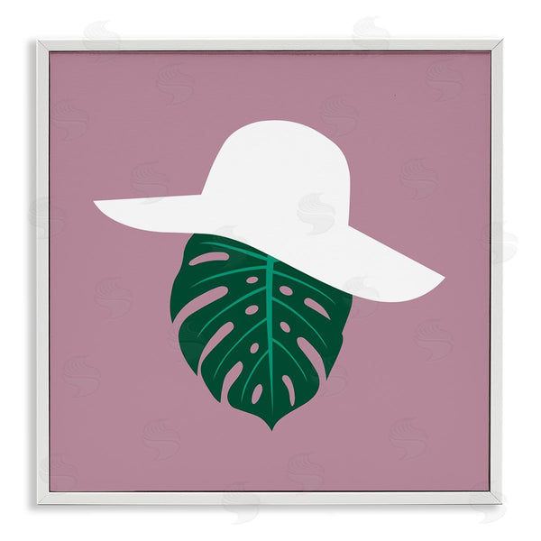 stupell industries Bellassai Art | Tropical Look Fashion Monstera Leaf Floppy Hat Wall Art