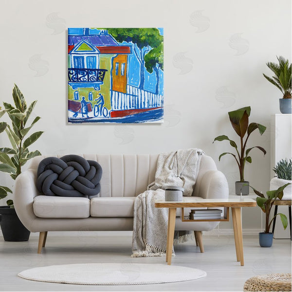 Stupell Industries Ben Mann | Abstract City Corner Modern Style Town Buildings Wall Art