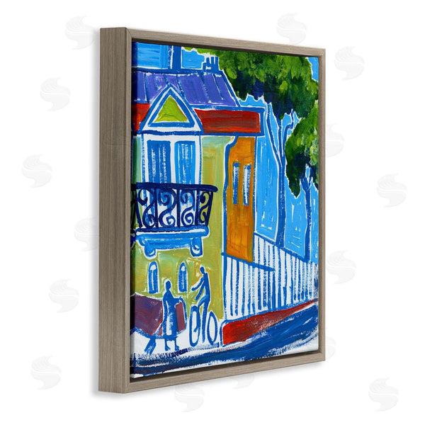Stupell Industries Ben Mann | Abstract City Corner Modern Style Town Buildings Wall Art