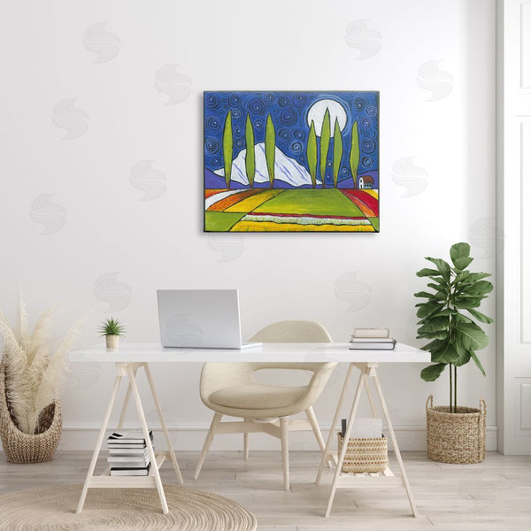 Stupell Industries Ben Mann | Modern Farmland Crops Abstract Sky Swirls Pattern Wall Art
